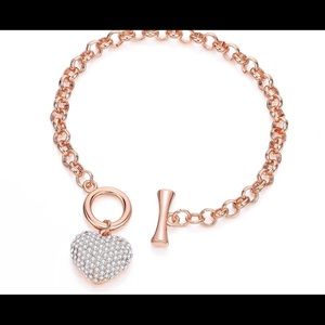 Crystal Heart Charm Bracelet